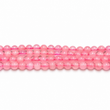 White Jade Perler – Rosa, Runde (8mm)