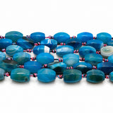 Dragon Vein Agate Beads – Blue, Lantern (19~20x14~16mm)