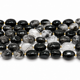 Tourmalinated Quartz Beads – Nuggets (12~20x9~15x7~15mm)