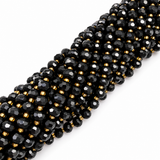 Black Onyx Beads – Faceted Rondelle (8x6-6.5mm)