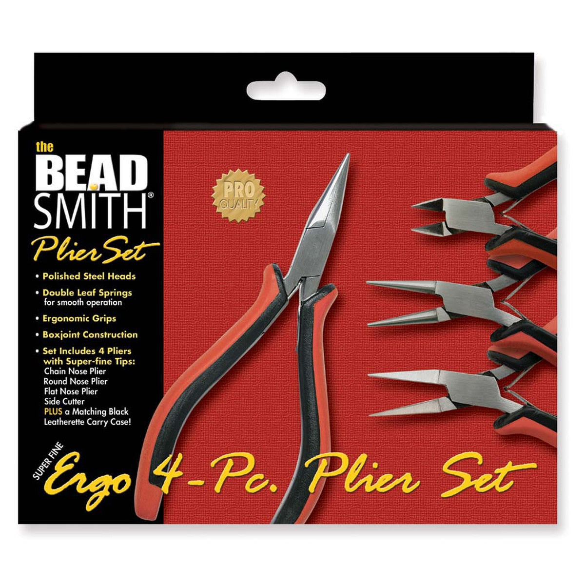Beadsmith Tool Set – 9 Pieces in Case, Ergonomic Pliers 