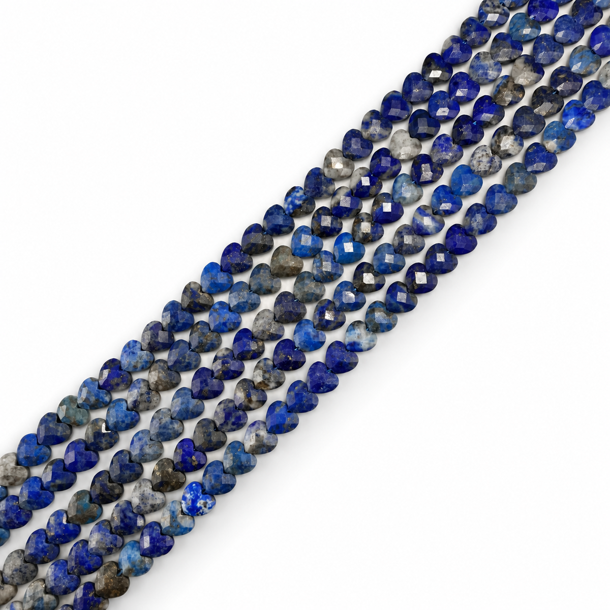 Heart-Shaped Lapis Lazuli Beads – Faceted (6mm)