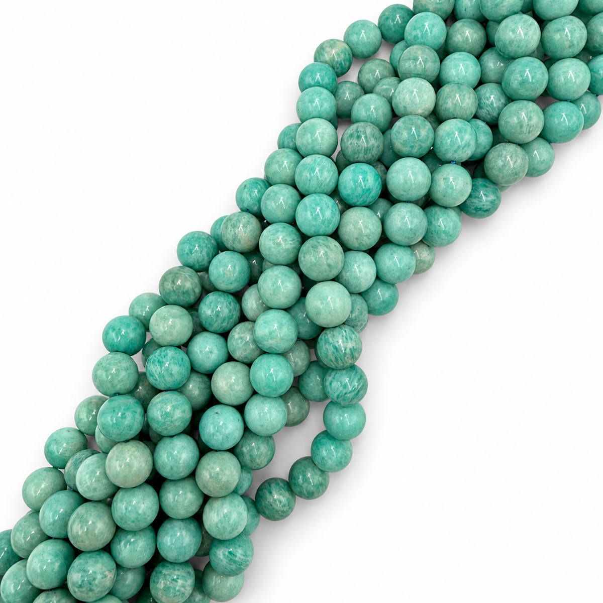 Amazonit Perler – Grøn, Grade A (10mm)