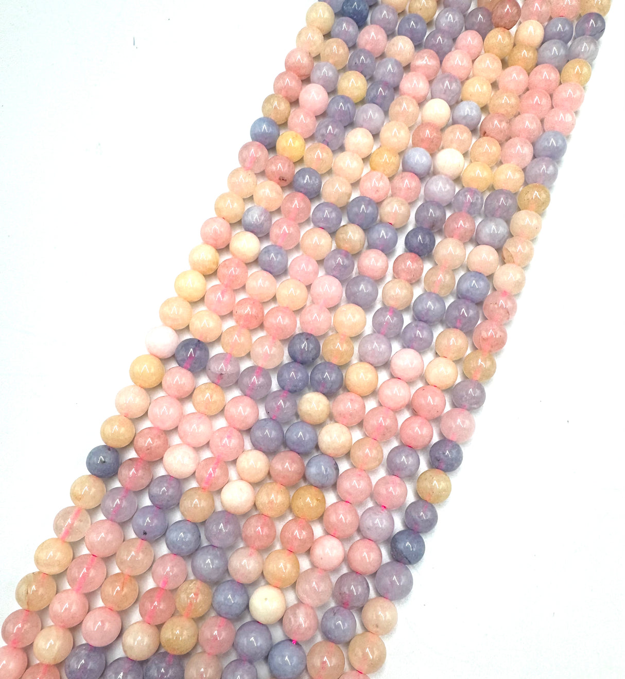 Kalcedon/Kvarts Perler – Rosa Nuancer, Rund (8mm)
