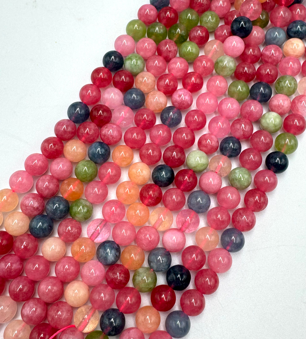 Malaysia Jade Perler - Farve Mix, Runde (6mm)