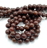 Aventurin Perler – Mørk Brun, Runde (10~10.5mm)