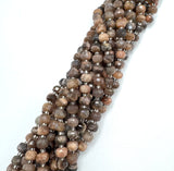 Faceted Black Sunstone (6x8mm) 