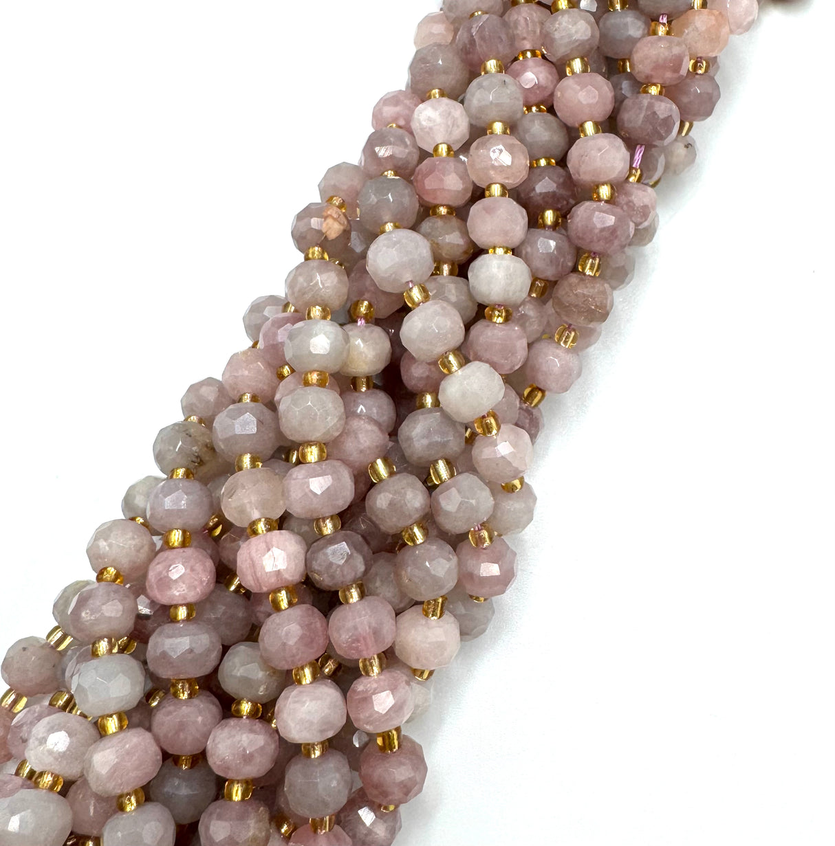 Purple/Pink Quartz Beads – Faceted Rondelle (6x8mm) 