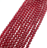 Jadeperler – Runde, Røde (8mm) 