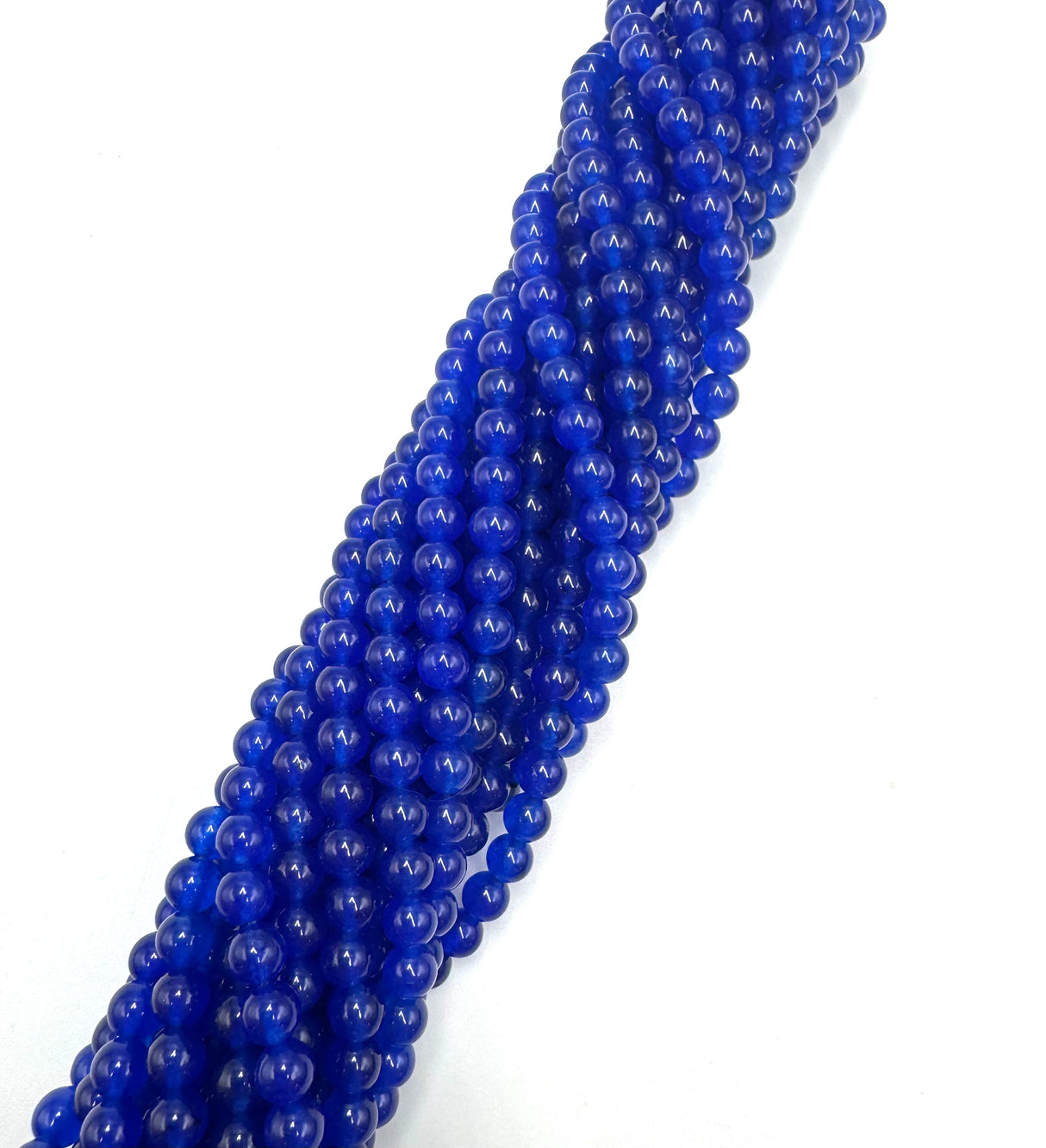 Malaysia Jade Perlen, Blau, (6mm) 