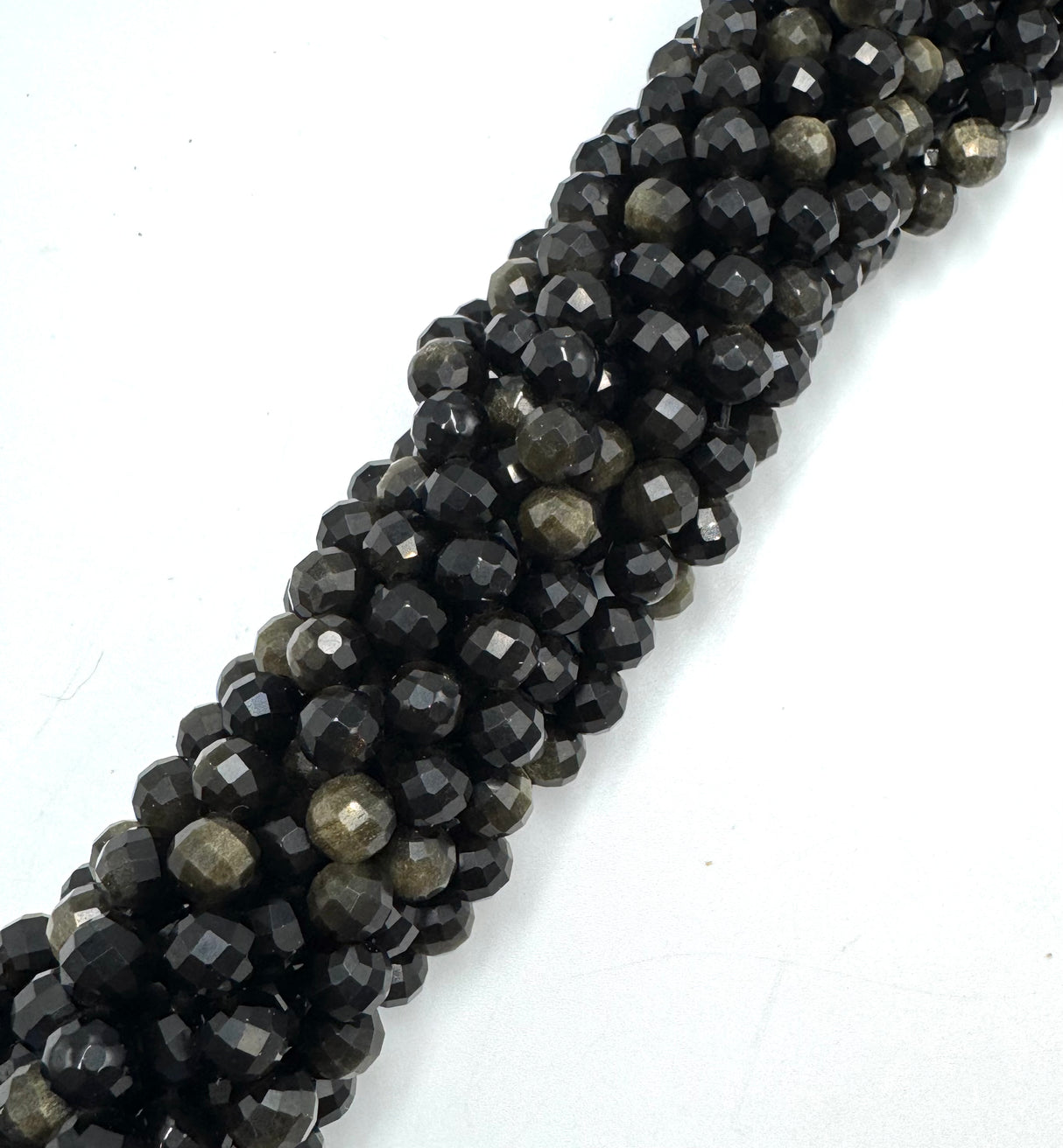Goldene Obsidianperlen – Facettierte Runde (8mm) 