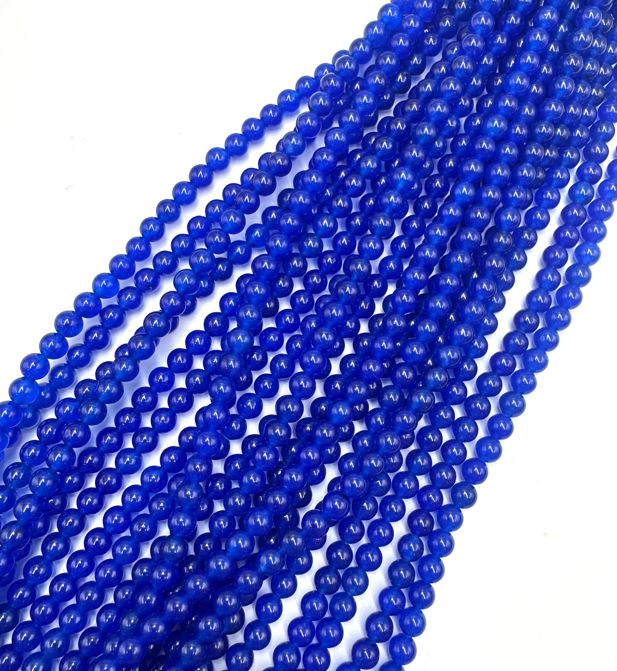 Malaysia Jade Perlen, Blau, (6mm) 