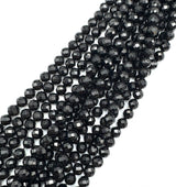 Schwarze Turmalin-Perlen – Facettierte Runde (8mm) 