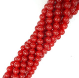 Malaysia Jade Perler – Rund Rød (10mm) 