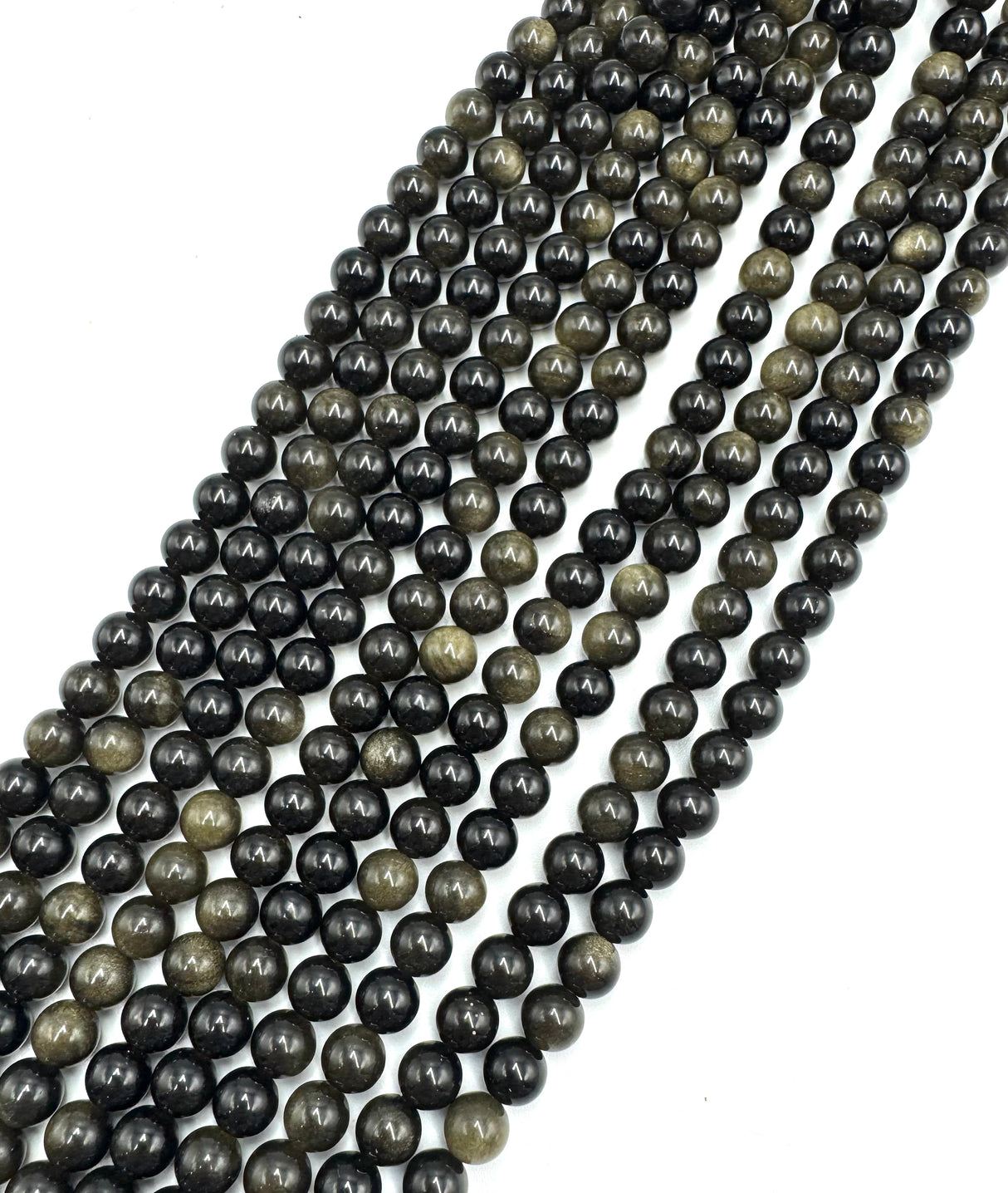 Goldene Obsidianperlen – Rund (8mm) 