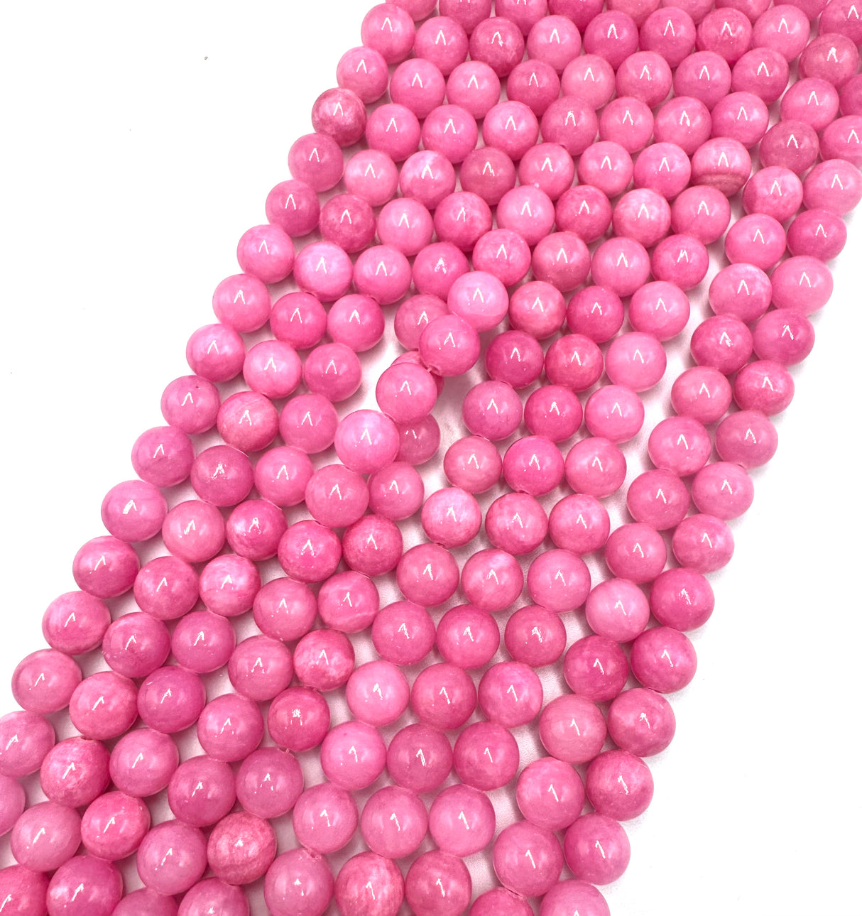 Mashan Jadepärlor – Rosa, Rund (10mm) 