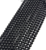 Schwarze Turmalinperlen – Rund (10mm) 