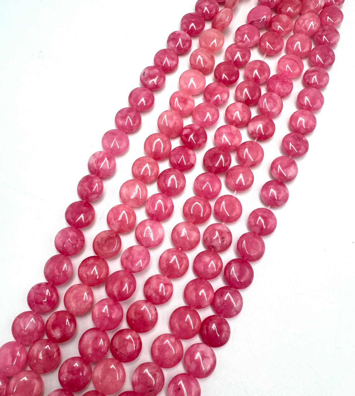Jade, Flat, Round, (10x5mm) 