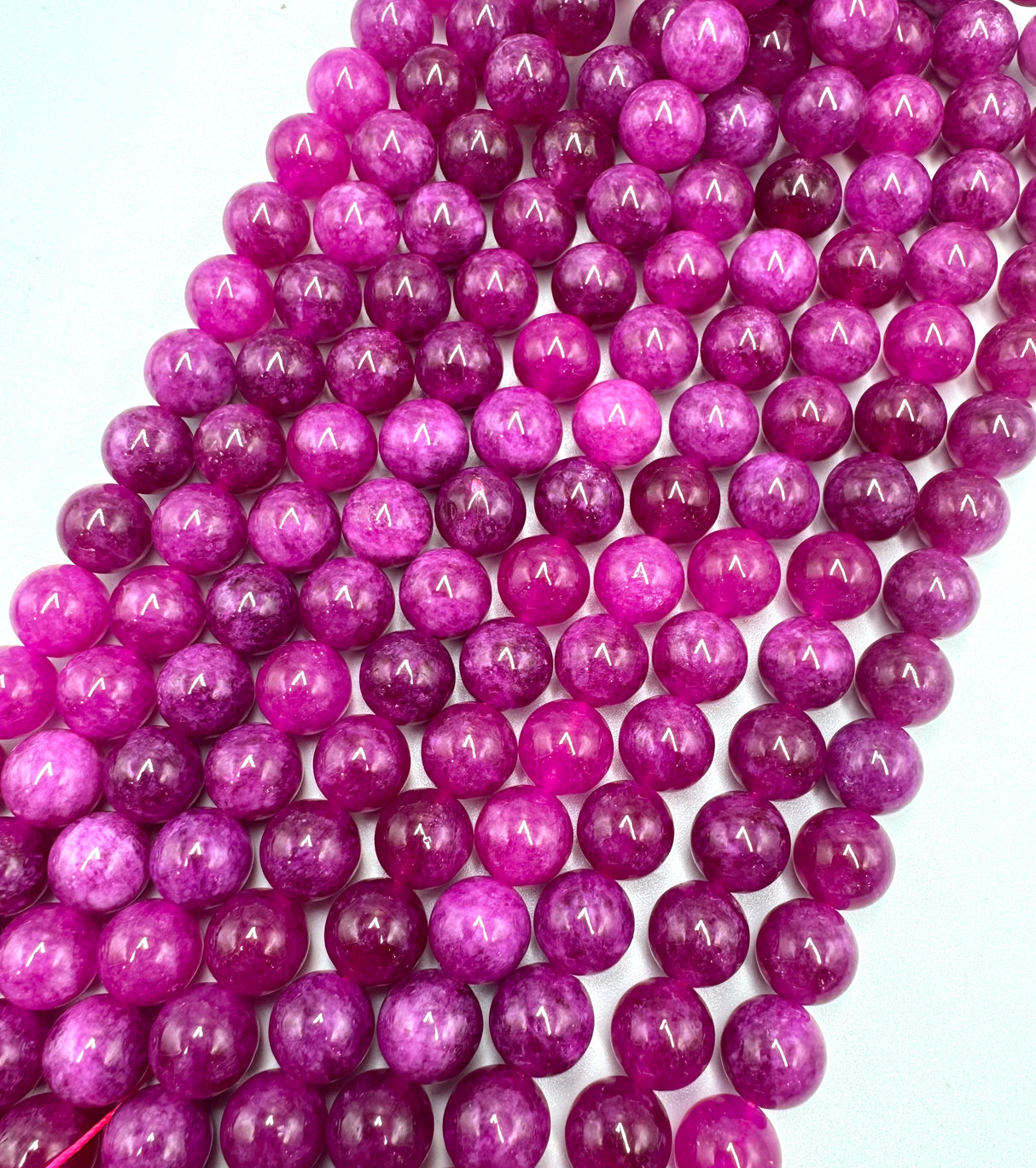 Malaysia Jade Pärlor - Rosa/Lila, Rund (10mm) 