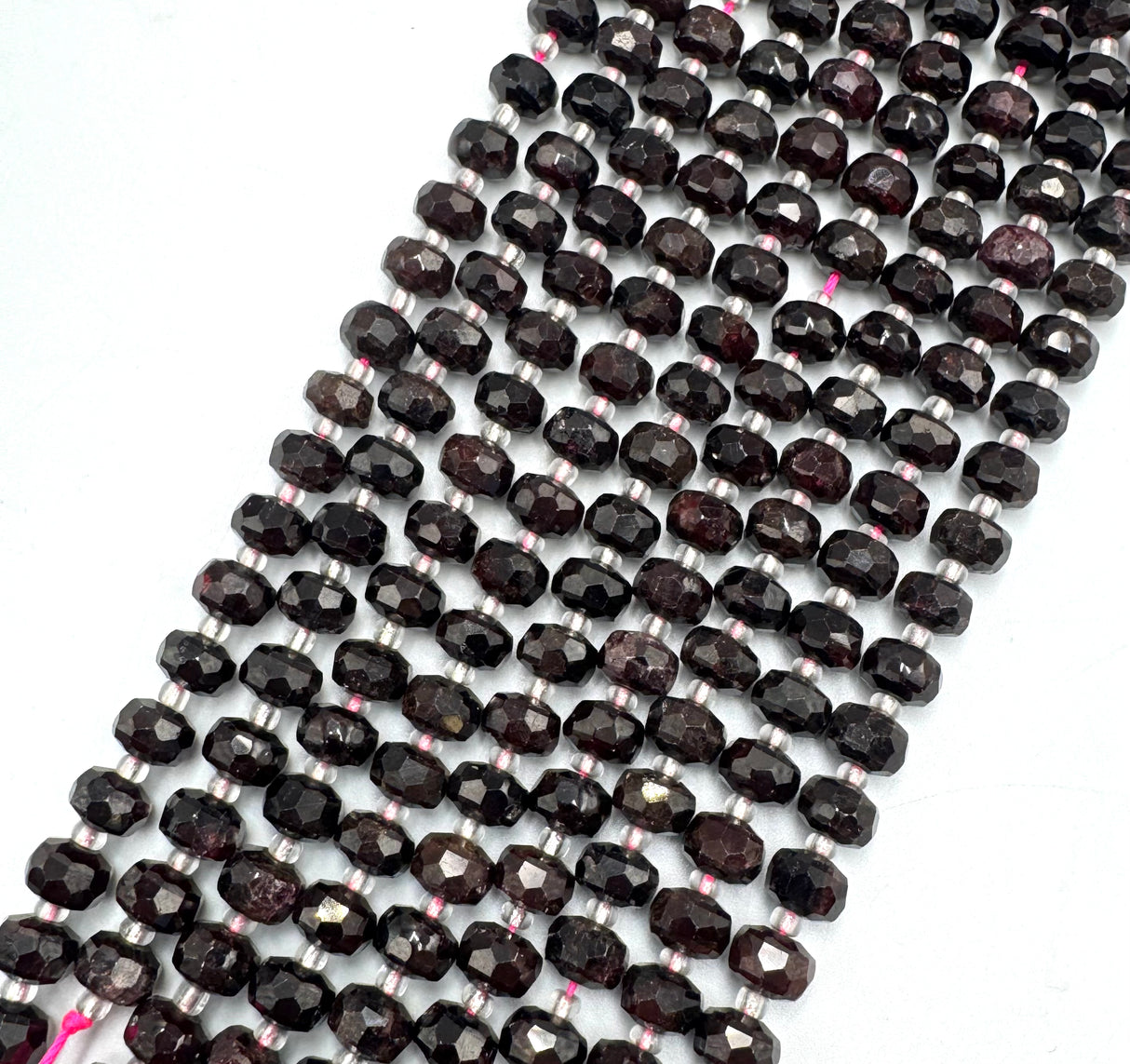 Garnet Beads – Faceted Rondelles (7~8.5mm) 