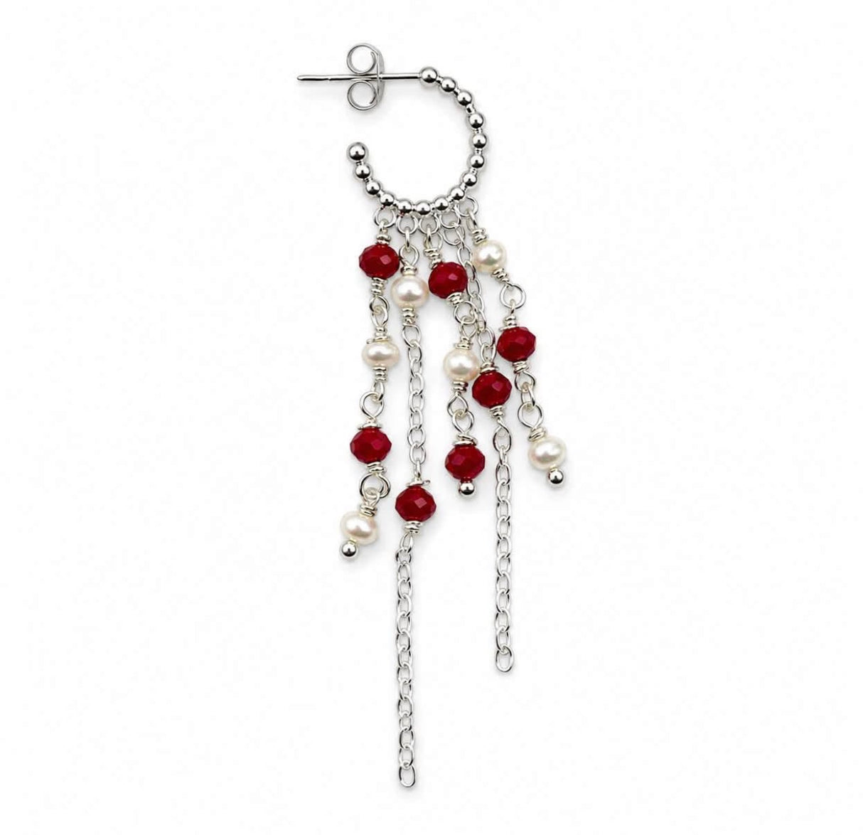 Sterling Silver 925 Creoler - Med 5 Ögon (13mm) 