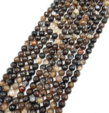 Achat – Braun, Facettierte Rund (8mm) 