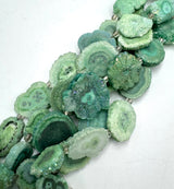 Druzy-Quarzperlen – Solarquarz-Nuggets, Grün (13–22 mm) 