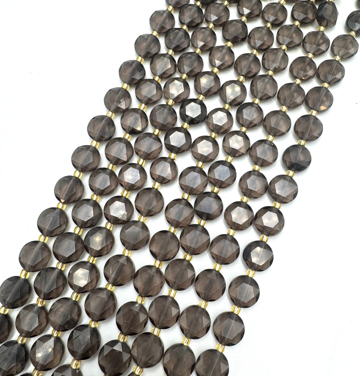 Ice Obsidian Beads – Faceted Hexagonal Flat Round (10–11mm) 