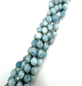 White Jade – Faceted, Blue (9x10mm) 