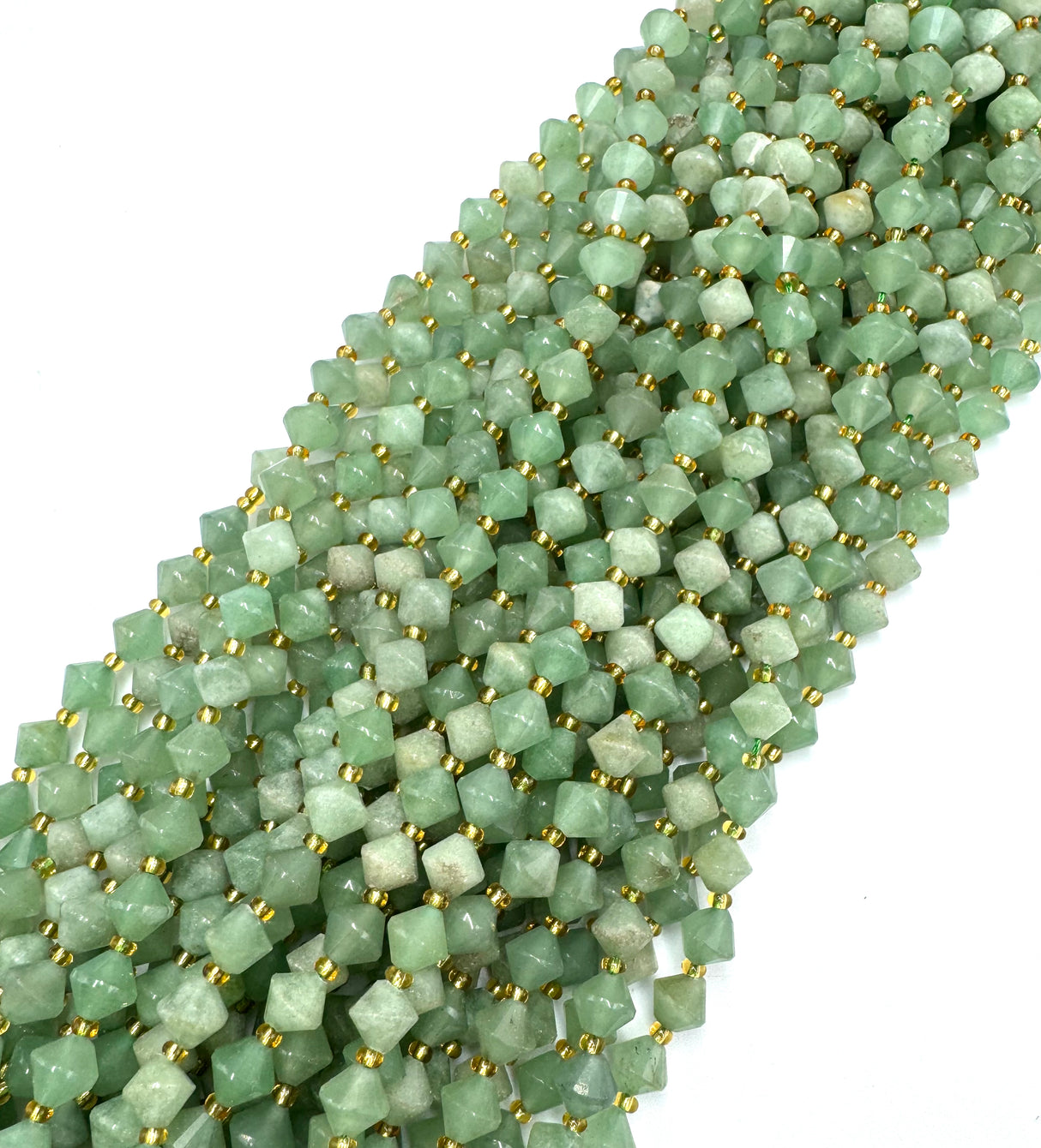 Green Aventurine Beads – Bicones (8mm) 