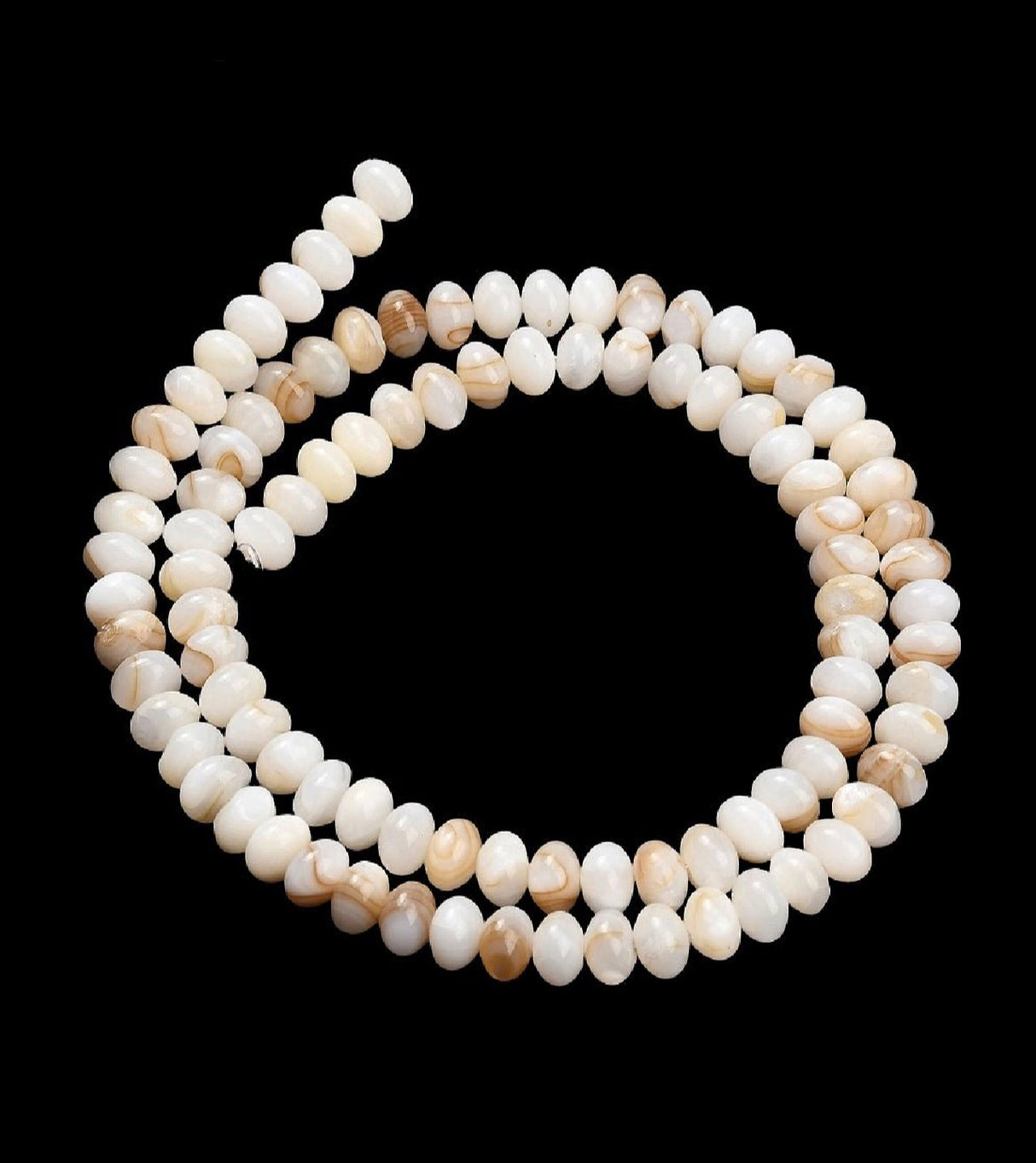 Shell Perler – Beige, Rondel (5x3~3,5mm)