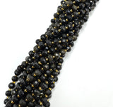 Goldene Obsidianperlen – Rondell (6x8mm) 