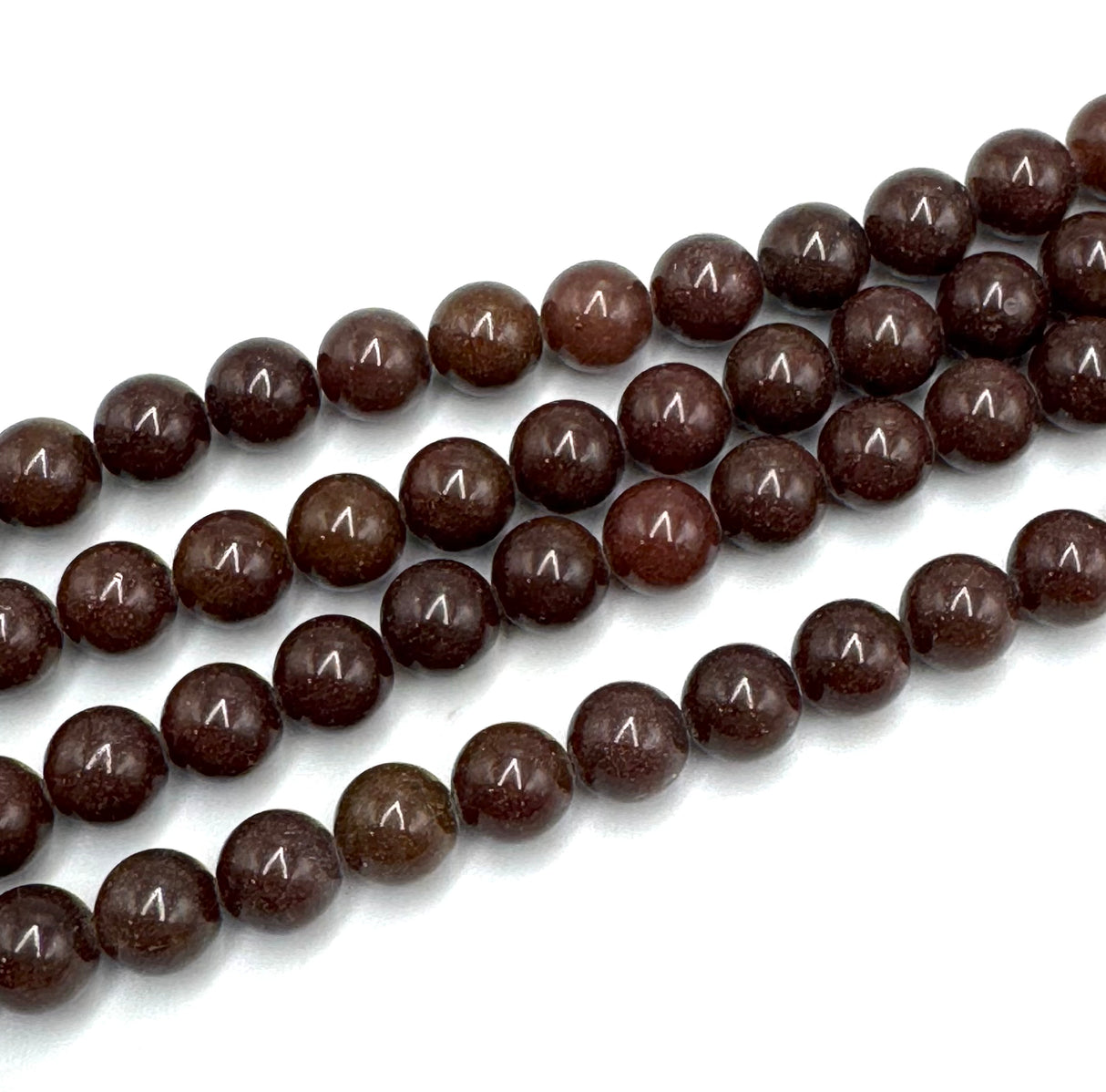 Aventurin Perler – Mørk Brun, Runde (10~10.5mm)