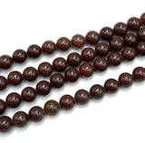 Aventurin Perler – Mørk Brun, Runde (10~10.5mm)