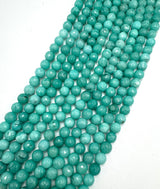 Jade Pärlor – Turkos, Fasetterad Rund (10mm) 