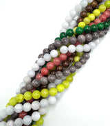 Jadeperlen, Sortierte Farben, 10 mm, (10 Stränge) 