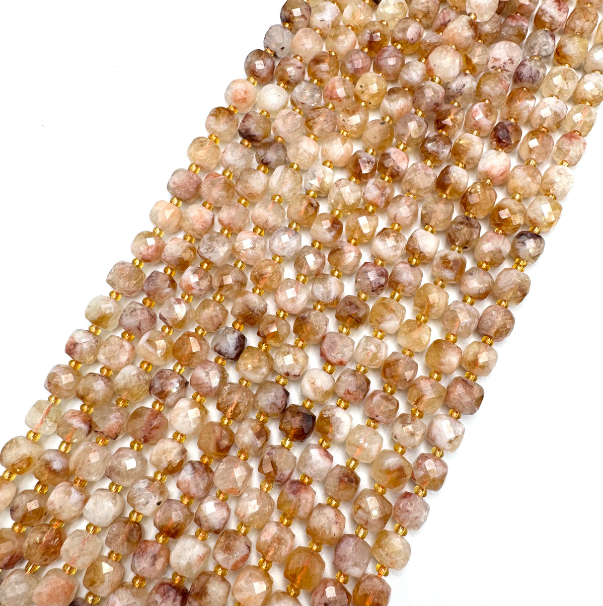 Citrine Beads – Cube (8mm) 