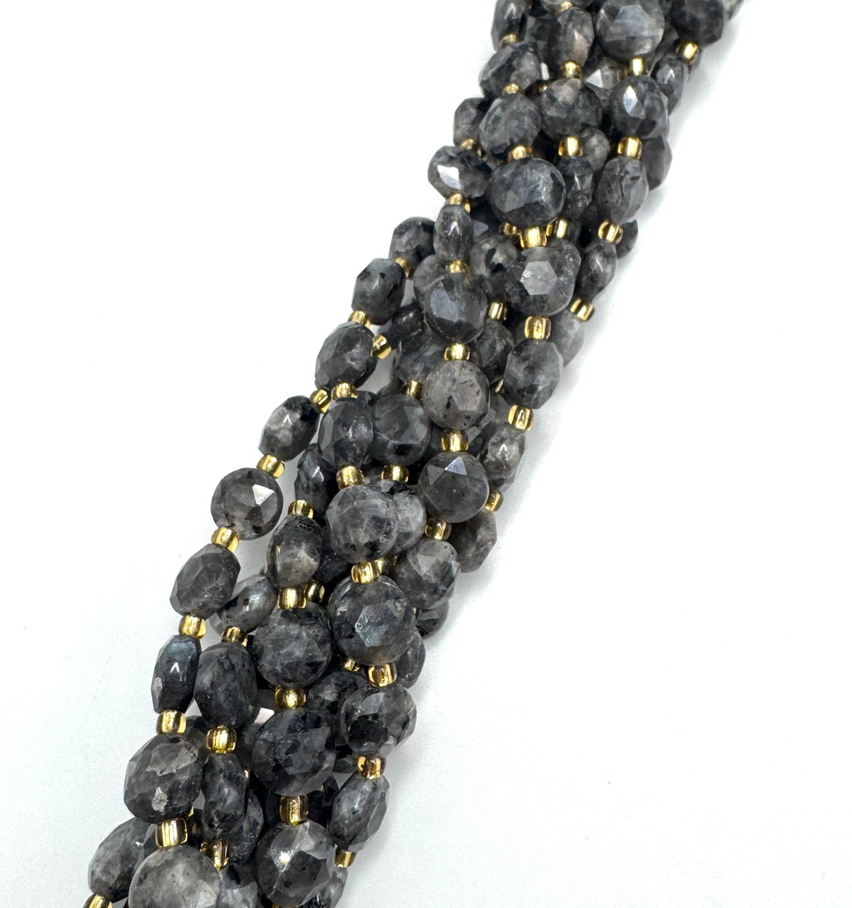 Larvikit, münzförmig, facettiert, (8x5mm) 