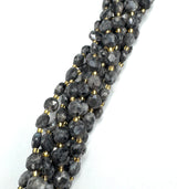 Larvikit, münzförmig, facettiert, (8x5mm) 