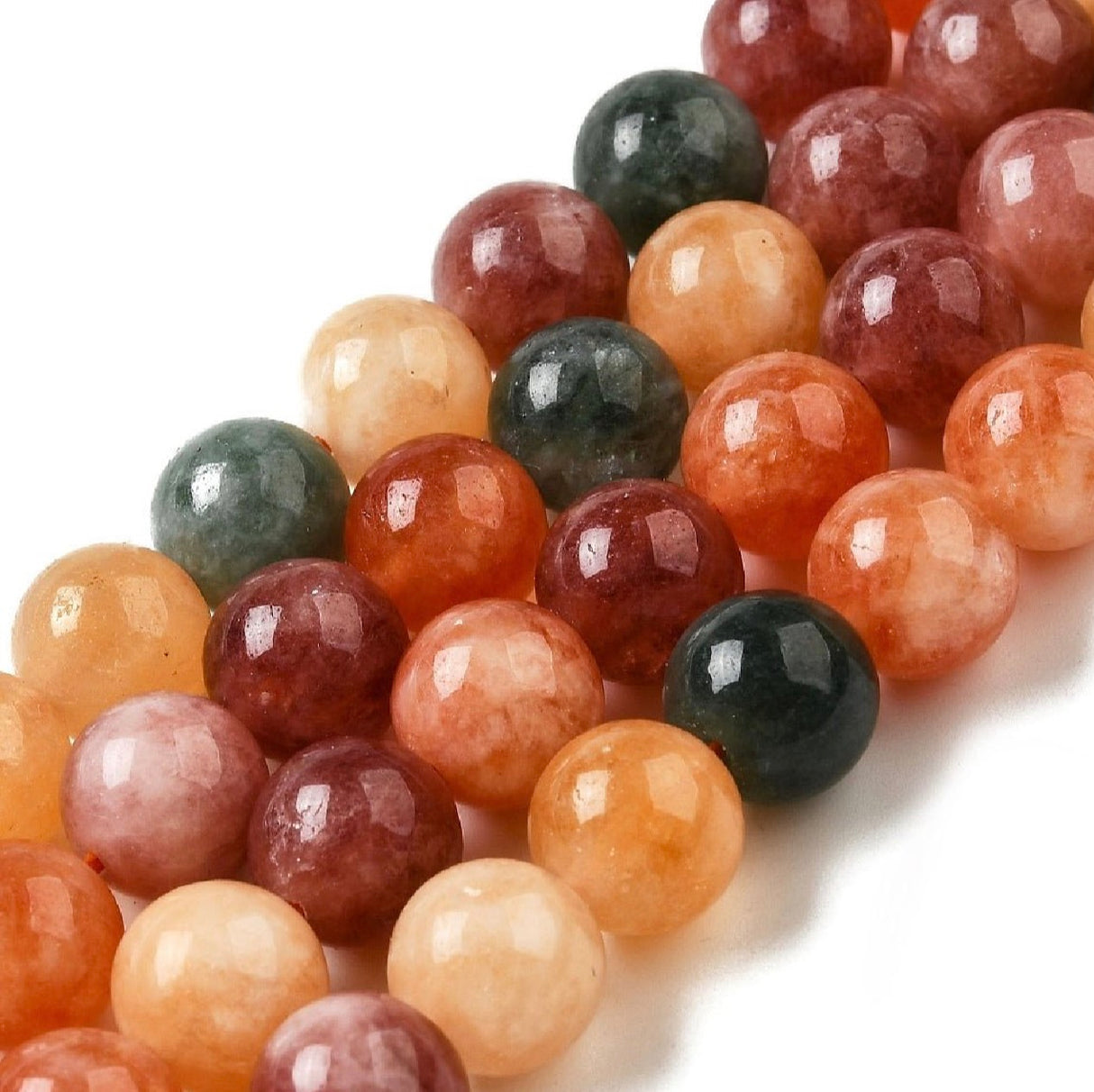 Malaysia Jade Beads - Round, Mixed Colors (10mm) 
