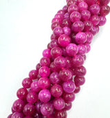 Malaysia Jade Pärlor - Rosa/Lila, Rund (10mm) 