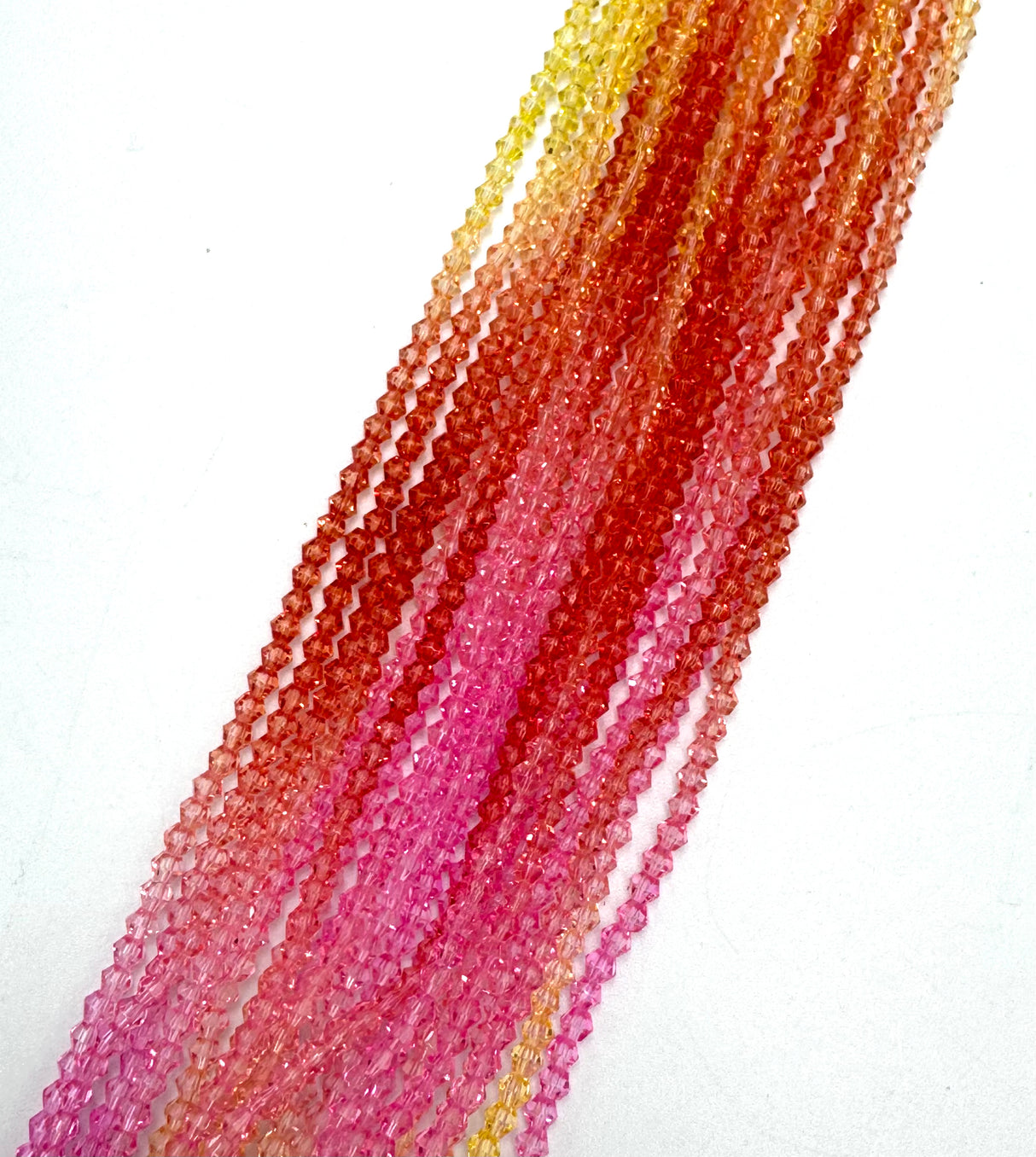 Facettierte Bicone Glasperlen Mix - Graduierte Farben (3mm) 