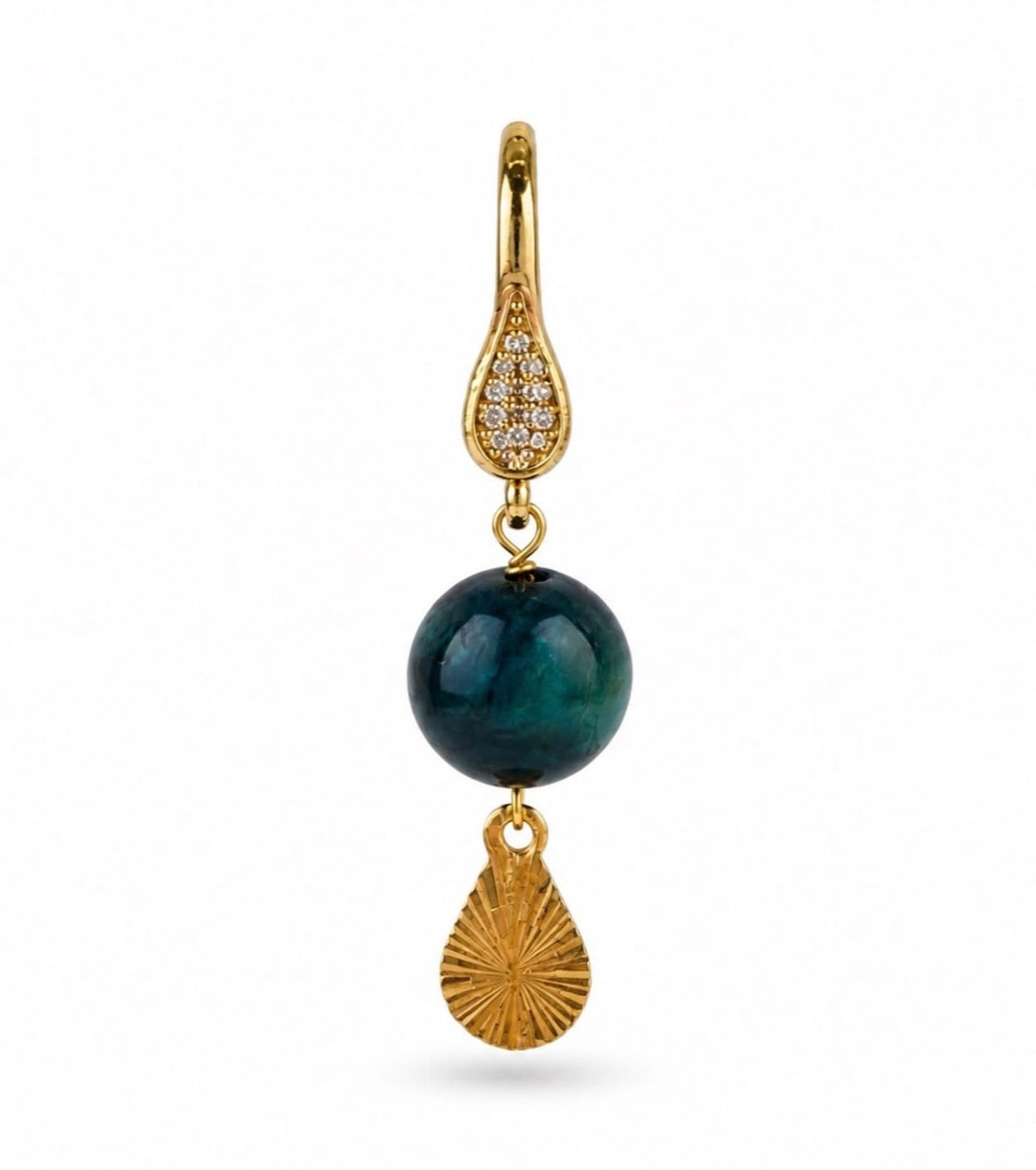 Ear Hooks With Zirconia – 18K Long-Lasting Gold Plated Brass (15x4mm)