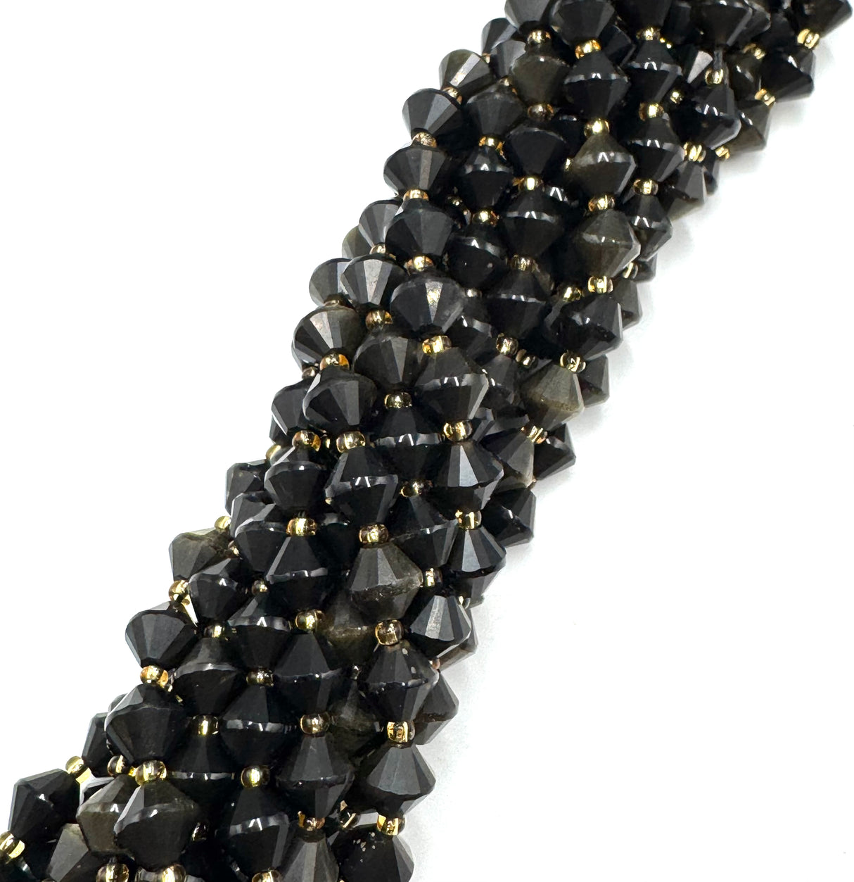 Golden Obsidian Beads – Bicones (8mm) 
