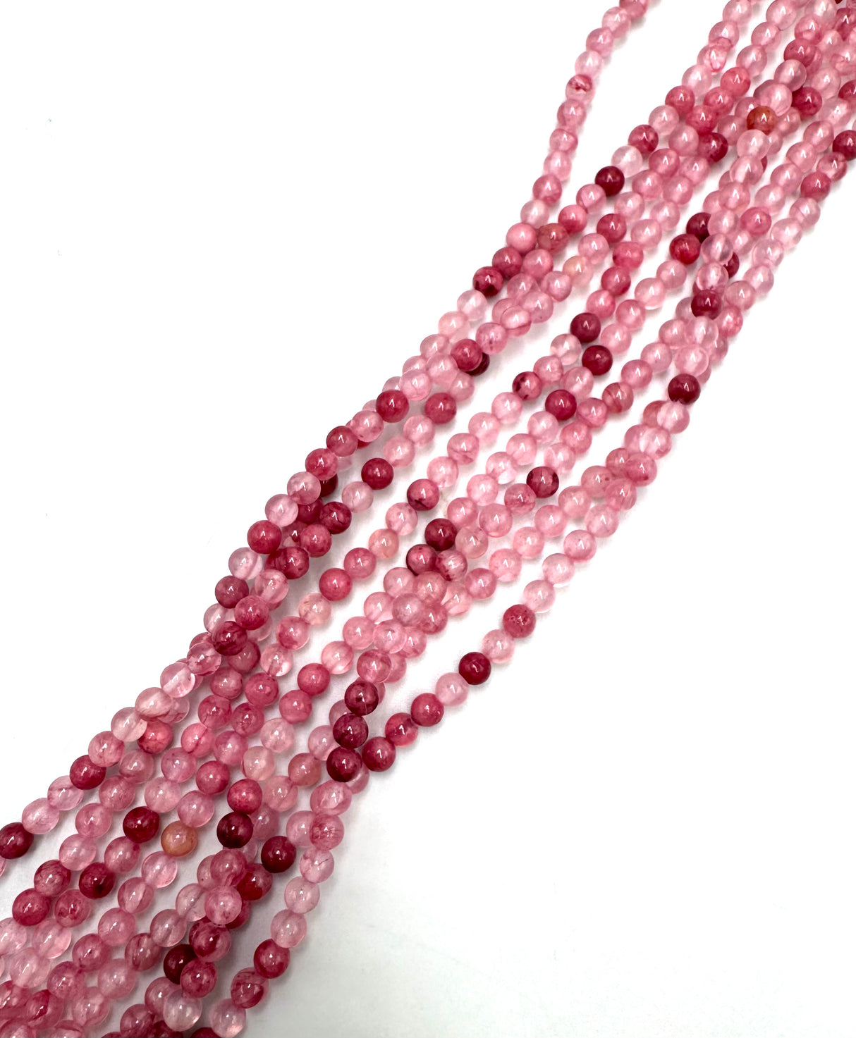 Jade Beads – Misty Rose, Round (4mm) 