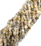 Goldene Rutilquarz-Perlen – Nugget (6–8mm) 