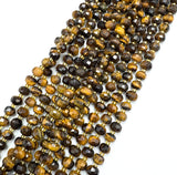 Tiger Eye Stone – Many Faceted, Rondelle Shape (8x6mm) 