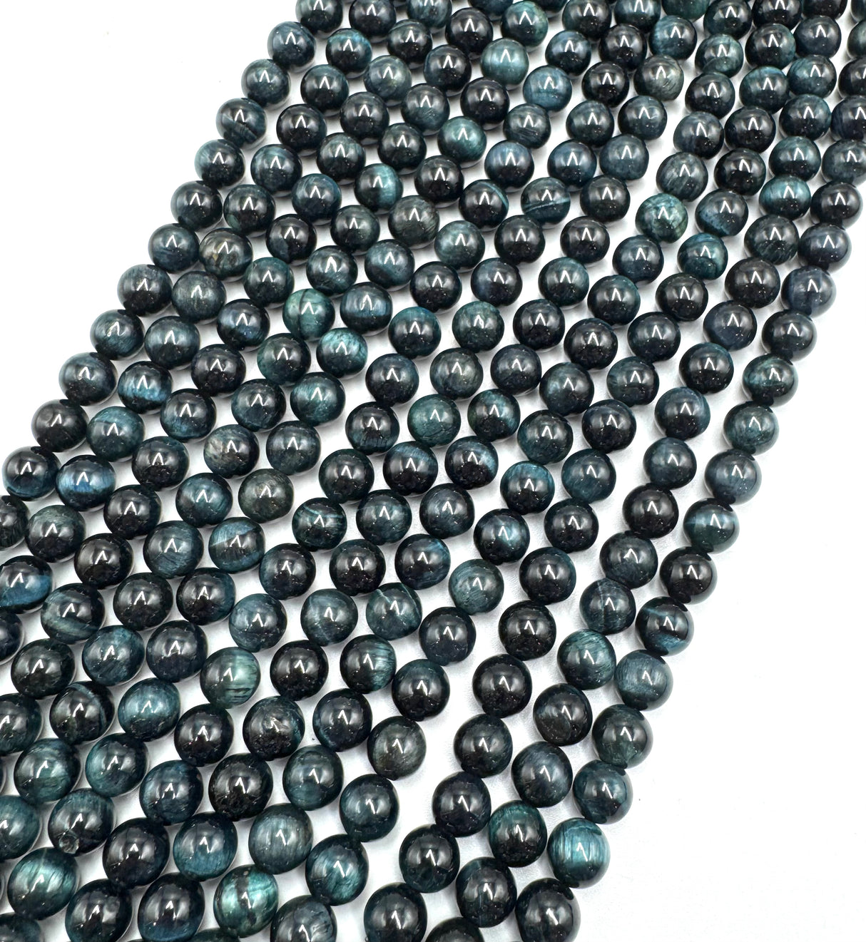 Dark Blue Tiger Eye Beads – Round (10mm, Approx. 37 pcs.) 