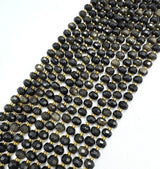 Goldene Obsidianperlen – Rondell (6x8mm) 