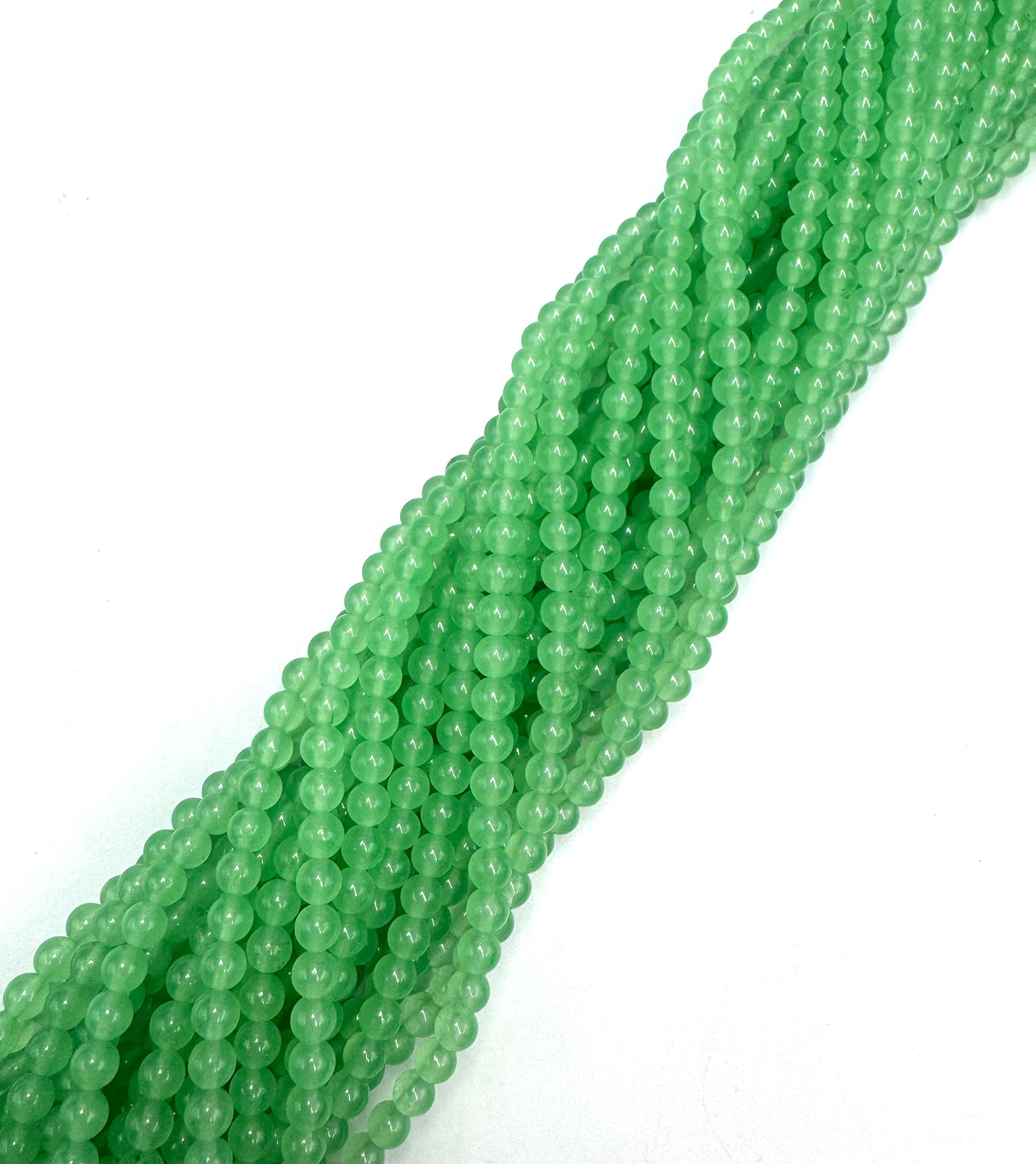 Malaysia Jade Perlen – Grün, Rund (4mm) 